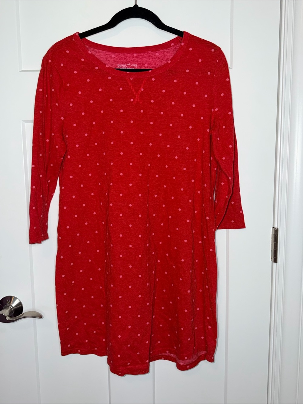 Gilligan & OMalley Red Polka Dot Long Sleeve Sleep Shirt